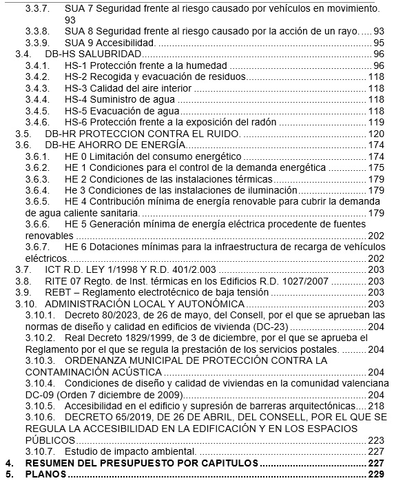 Memorias constructivas en proyecto de ejecución