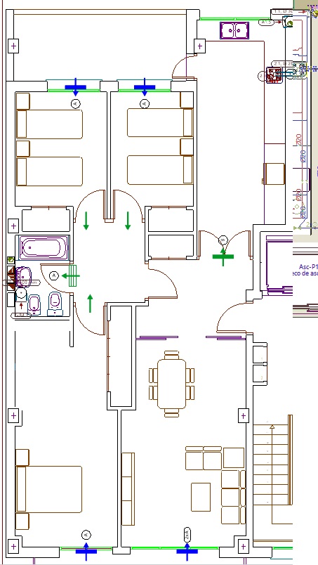 Planta vivienda instalaciones de venilación